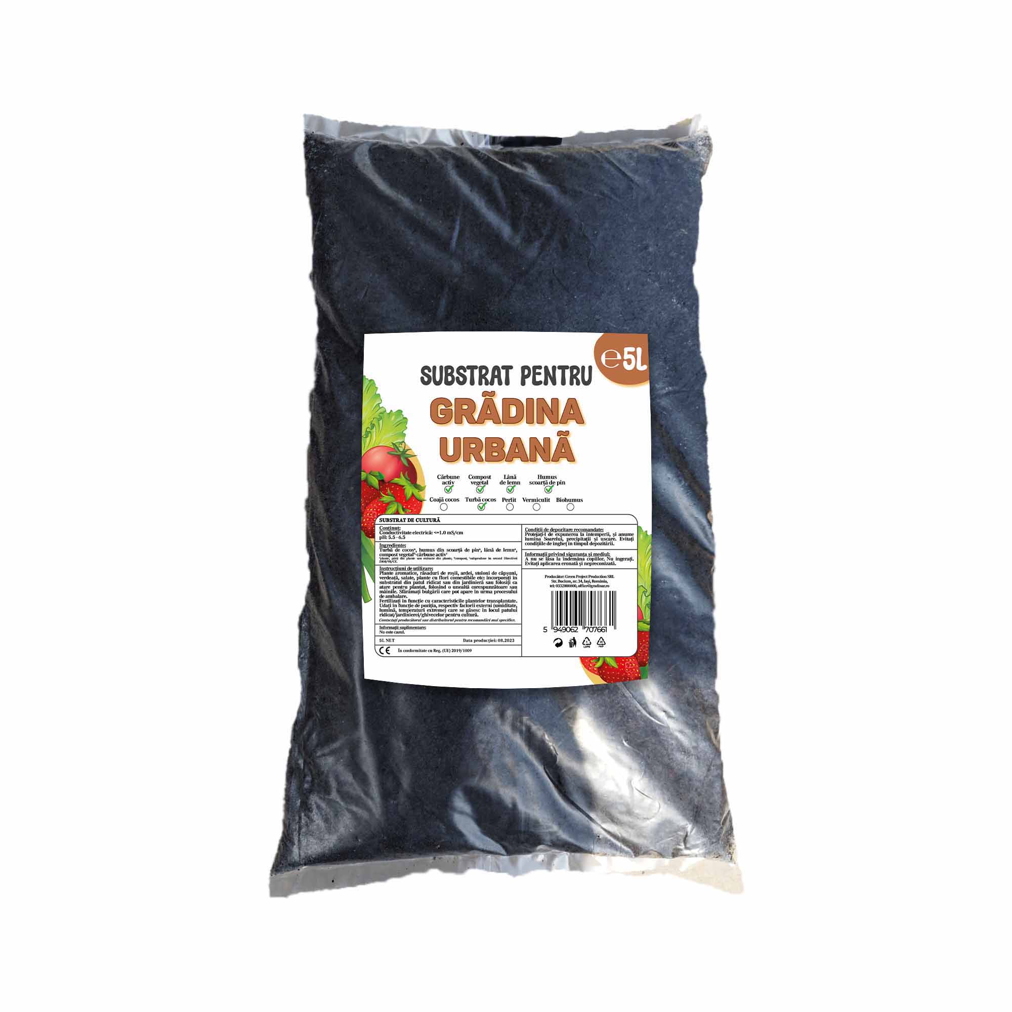 Substrat fara turba pentru Gradina urbana, reteta vegana - la sac de 5L