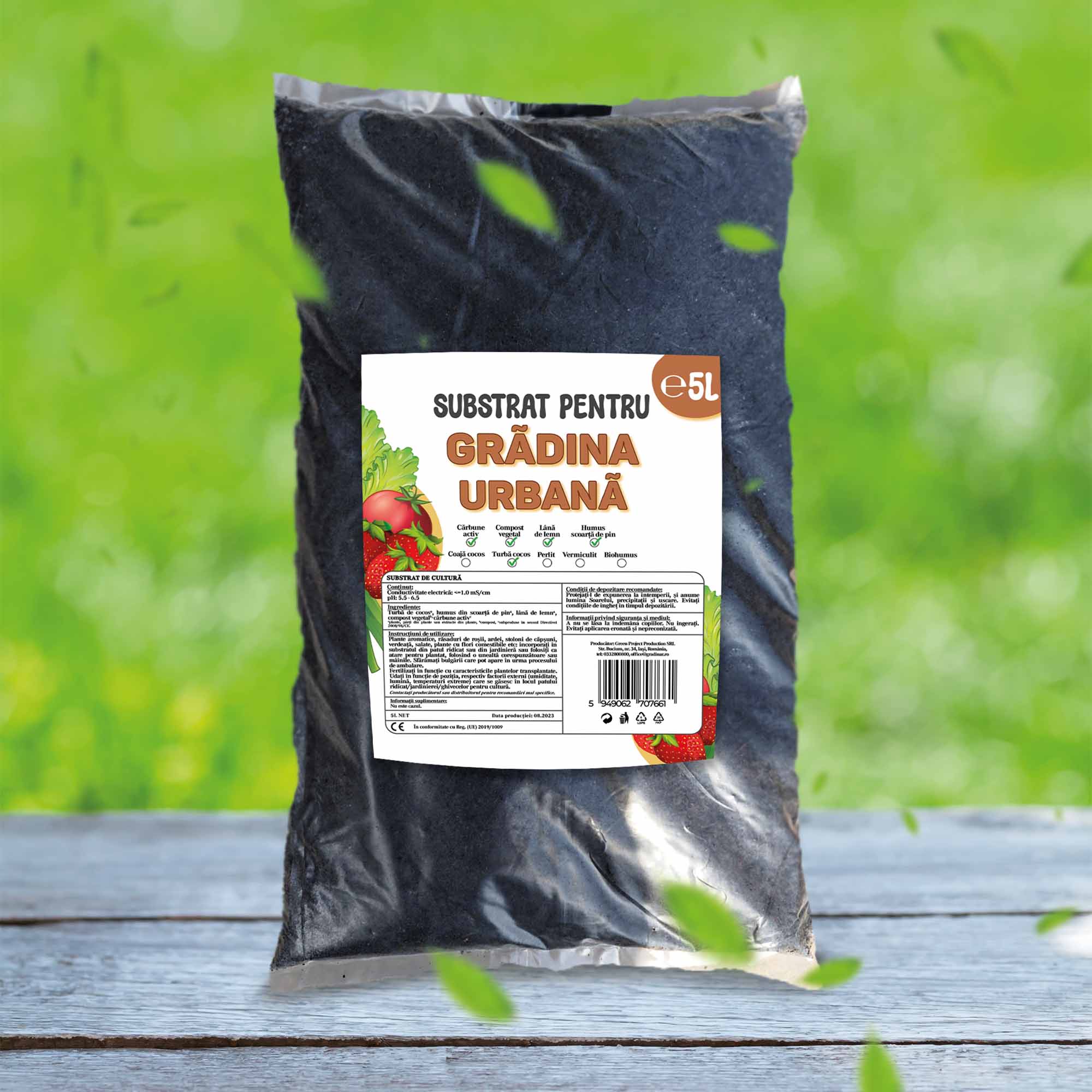 Substrat fara turba pentru Gradina urbana, reteta vegana - la sac de 5L - imagine 2