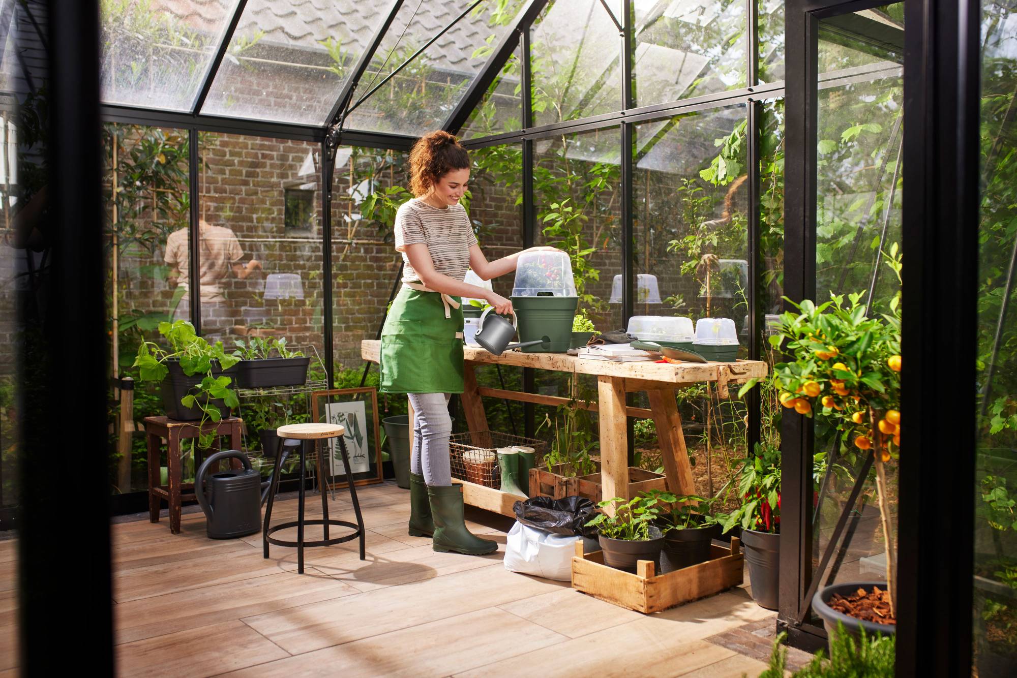 Set tavita productie si propagator green basics grow tray allin1 39cm, culoare leaf green - imagine 7