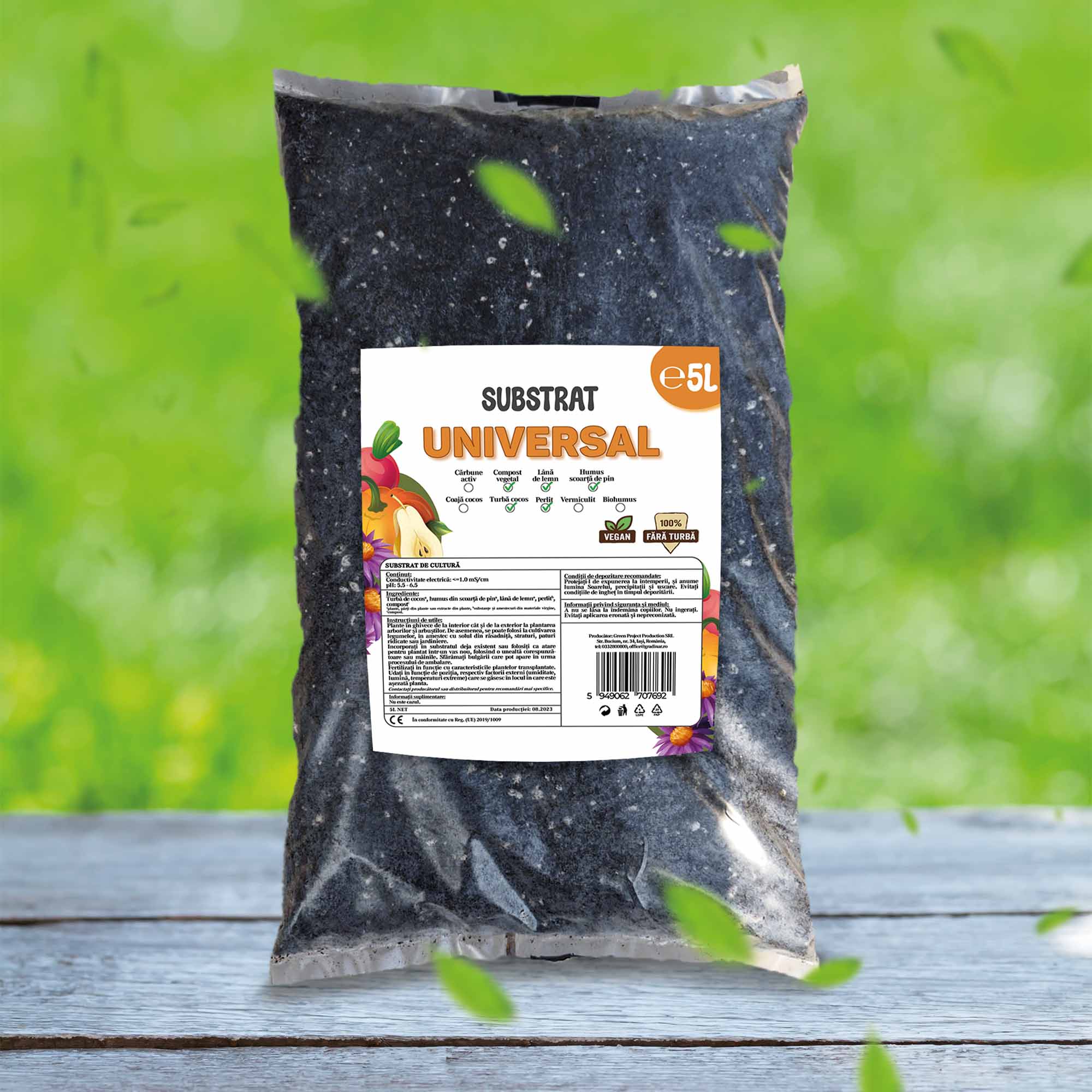 Substrat Universal fara turba, reteta vegana - la sac de 5L - imagine 2