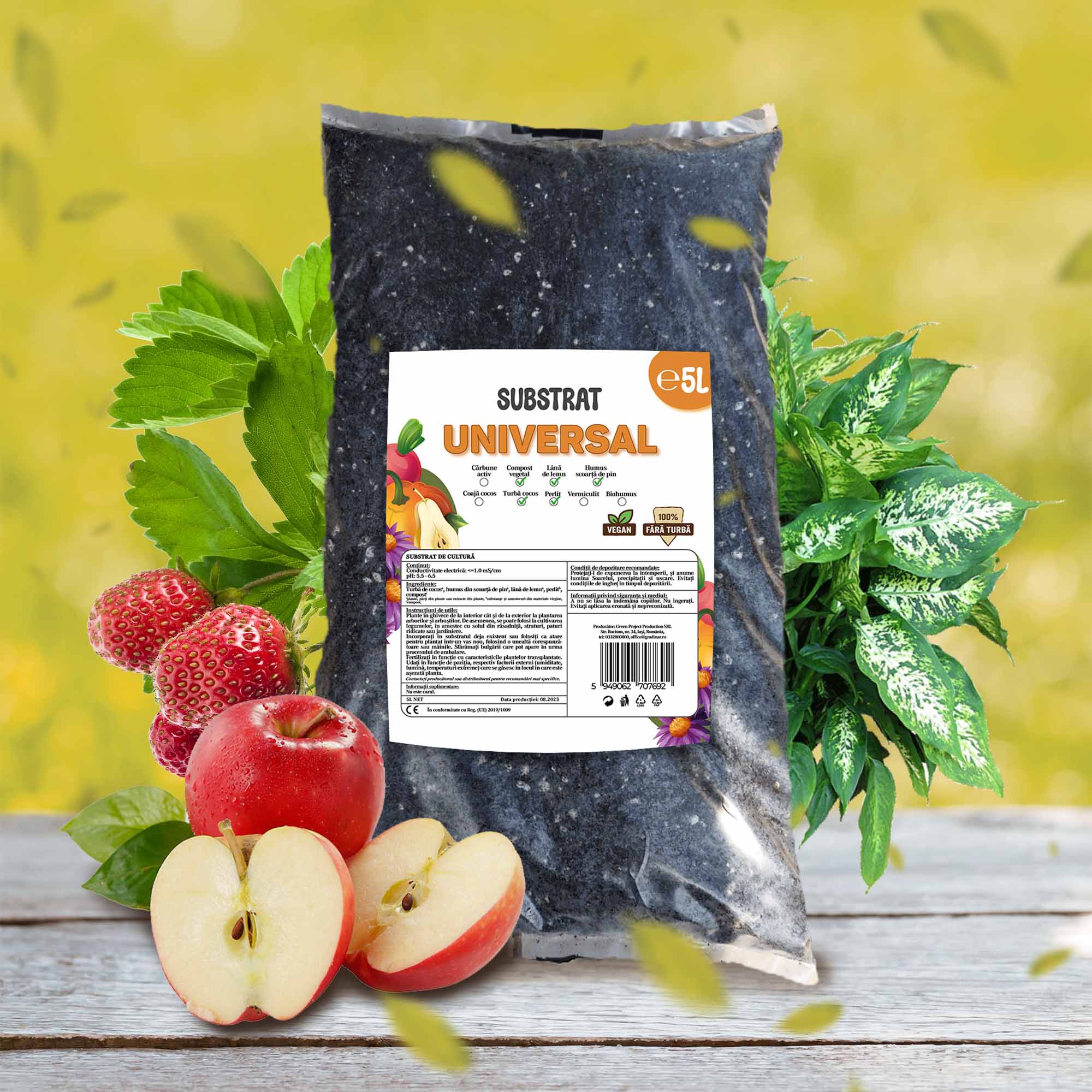 Substrat Universal fara turba, reteta vegana - la sac de 5L - imagine 3