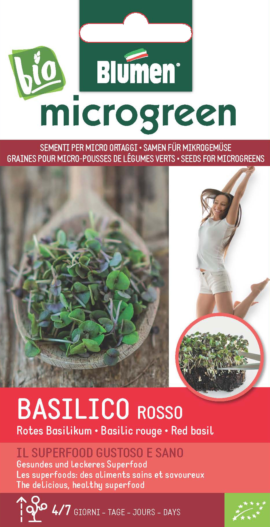 Seminte de microgreen BLUMEN BIO Basilico Rosso - Busuioc rosu